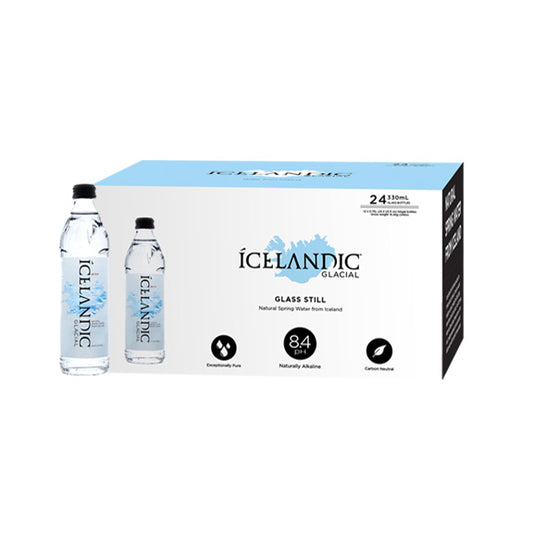 Icelandic Glacial Natural Mineral  Water 330 ml glass