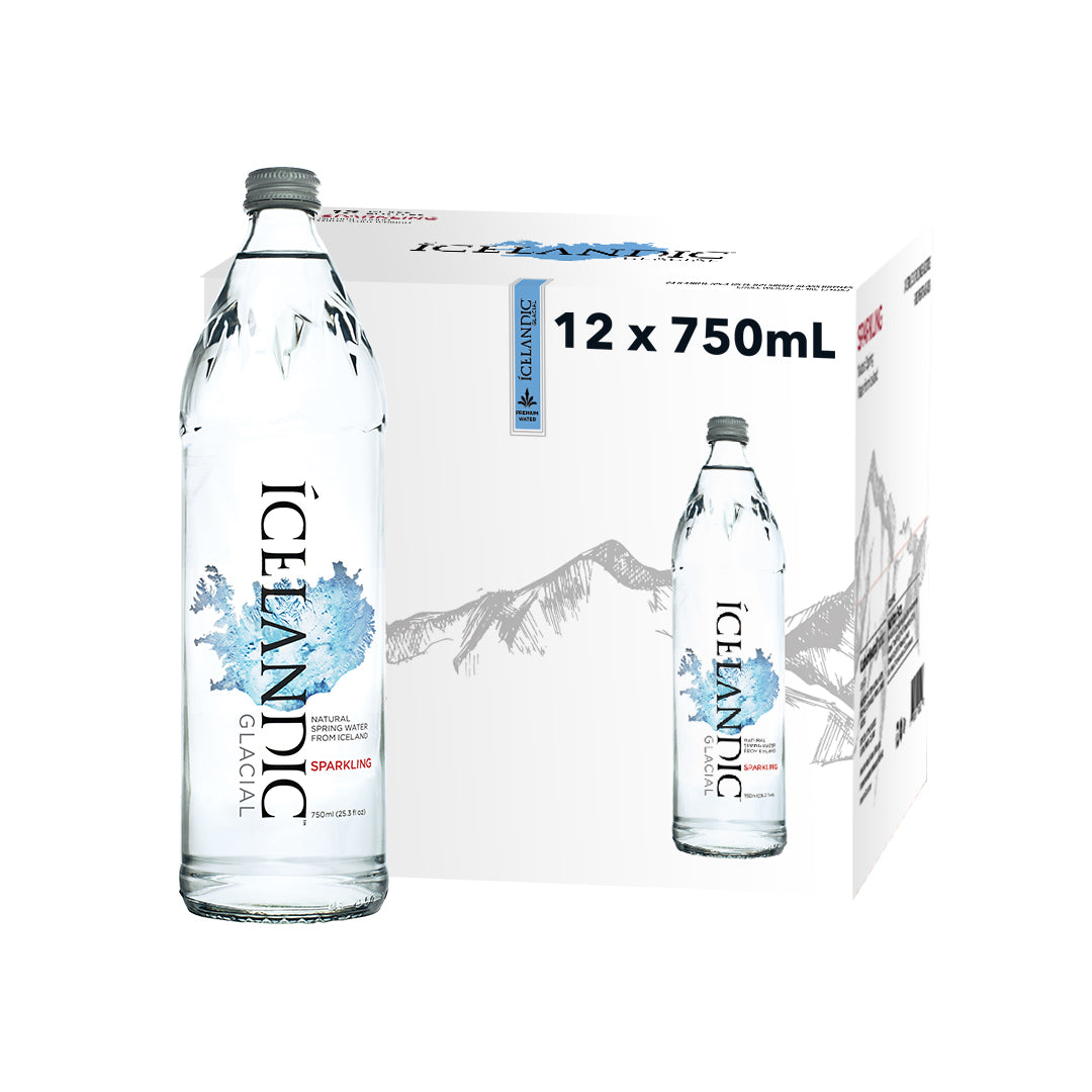 Icelandic Glacial Sparkling  Natural Mineral  Water 750 ml glass