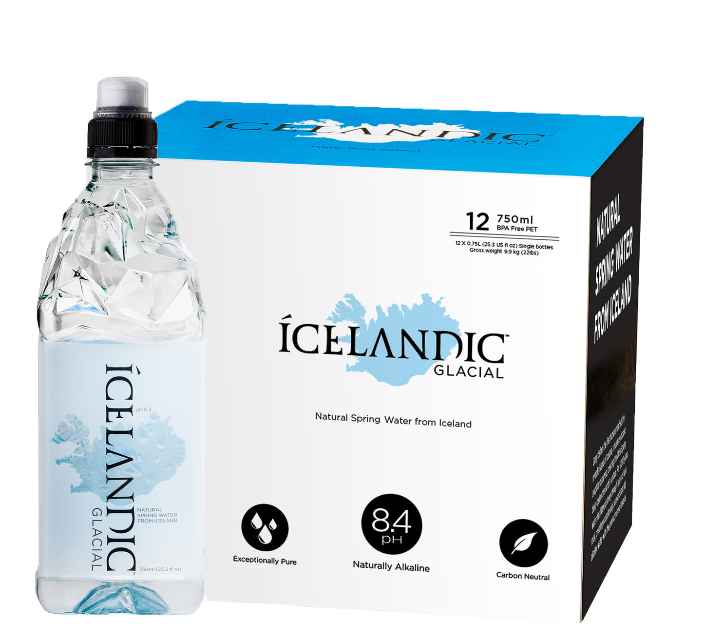 Icelandic Glacial Natural Mineral  Water 750 ml plastic