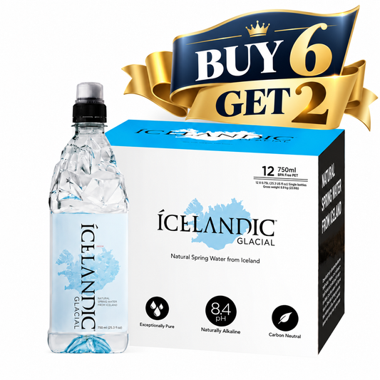 Icelandic Natural Mineral Water 96 X 750 ML - Plastic - Sports Cap - Expiry by Feb 2027 - Stock Liquidation - Offer Buy 6 Get 2 Free